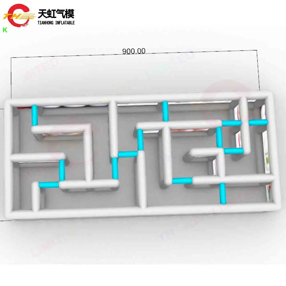 Fast Air Ship 9x4m Kerst Opblaasbaar Spookhuis Kerstman Sneeuwpop Doolhof Arena Puzzelspel met Blower