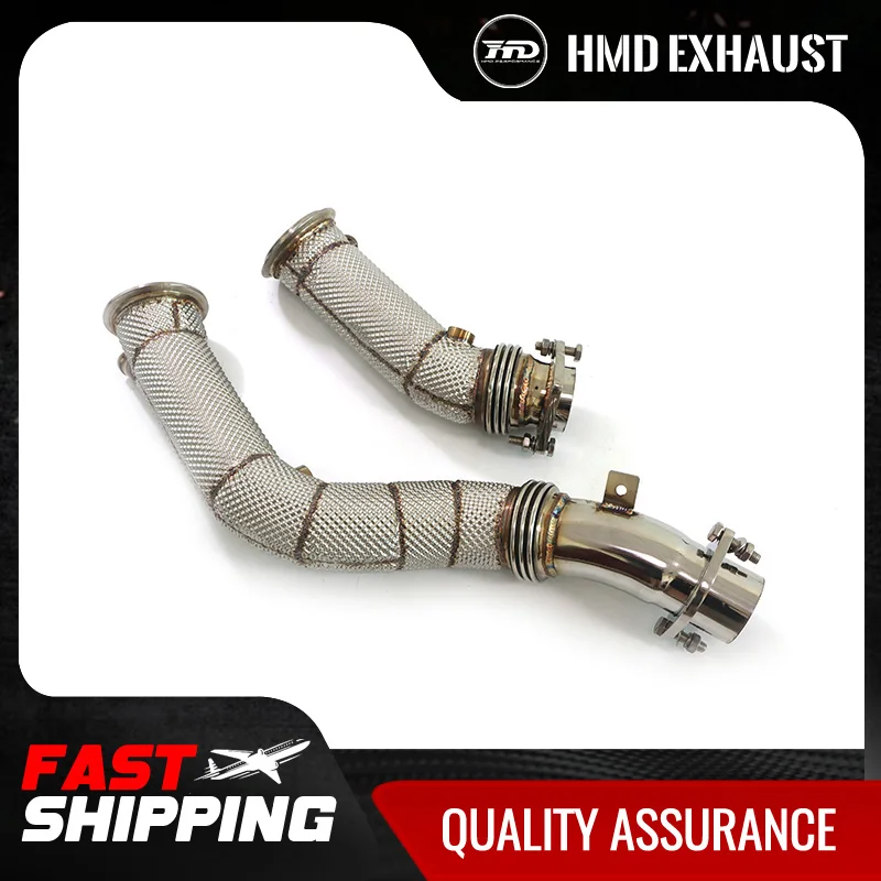 HMD Exhaust System High Flow Performance Downpipe for BMW M3 M4 F80 F82 Car Accessories With Catalytic Converter Header with opf