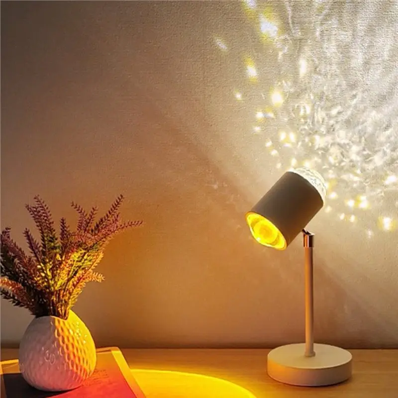 ABGG-Water Wave Atmosphere Light Double Head Projection Light Fill Light For Photography Sunset Table Light Background Decoratio