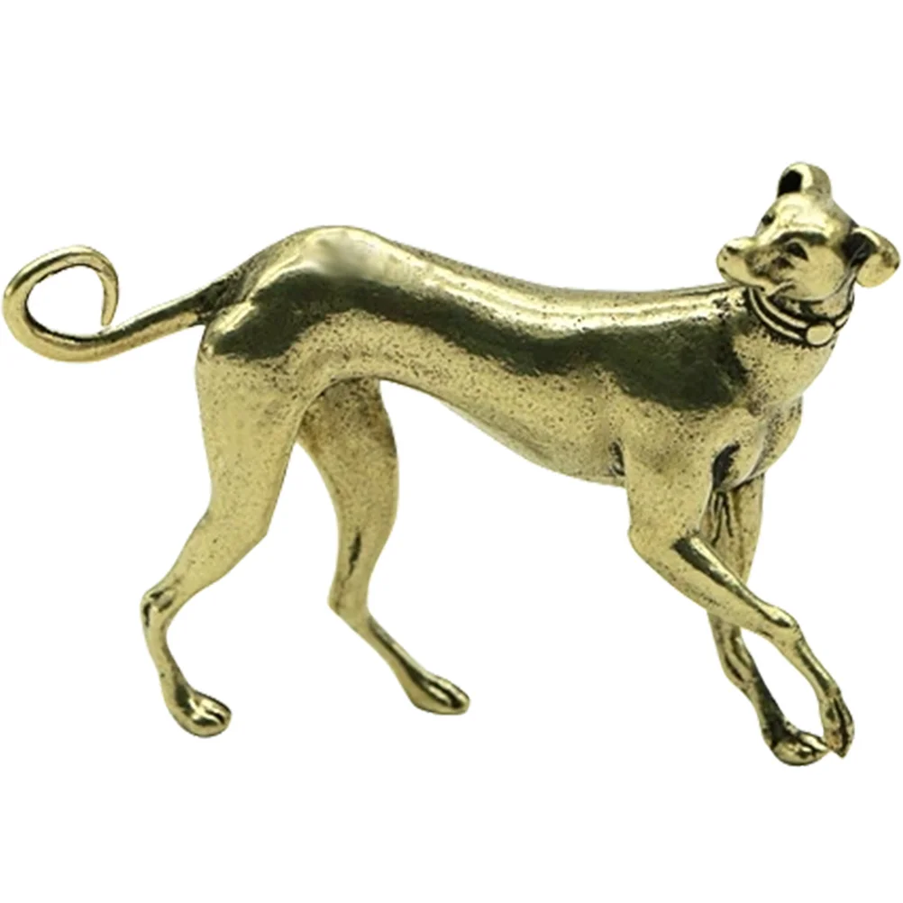 Винтажная латунная статуэтка собаки, декоративный элемент для интерьера