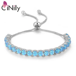 CiNily Prong Setting Fire Opal Bracelets Bohemia Silver Plated Fashion Jewelrys Bracelet for Women Jewelry Birthday Presents