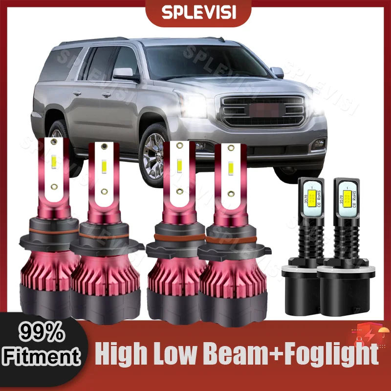 9005 9006 880 6000K White 480W CSP Bulbs High Beam Low Beam Foglight For GMC Yukon Denali 2004 2005 Car LED Headlight Foglamp