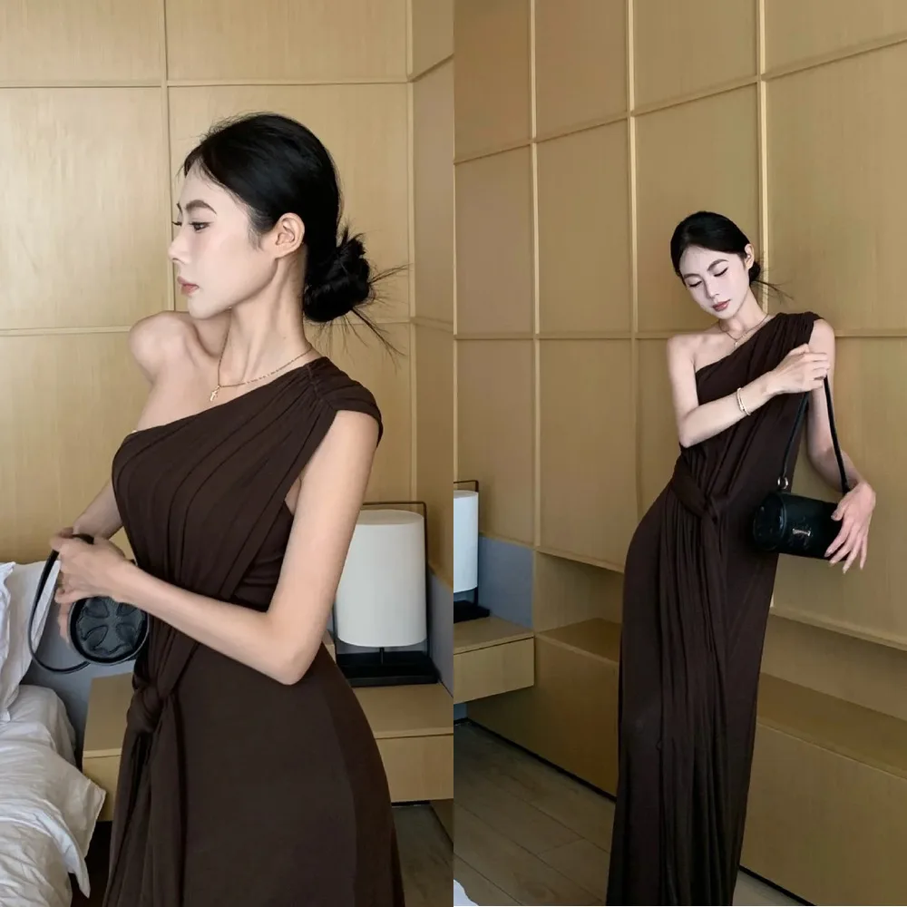 

Floral Print Cowl Neck Spaghetti Strap Maxi Dress For Women Elegant Slim Fit Waist Tie Backless Long Dress Summer Party Vacation