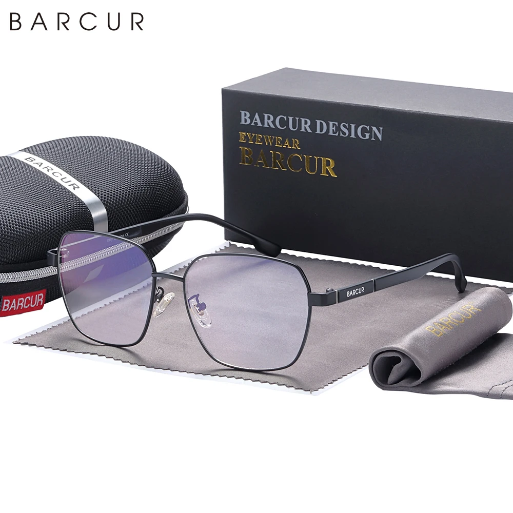 Barcur Design übergroße quadratische Sonnenbrille für Männer polarisierte Sonnenbrille Frauen Sonnenbrille Brillen photo chrome Anti-Blau-Brille