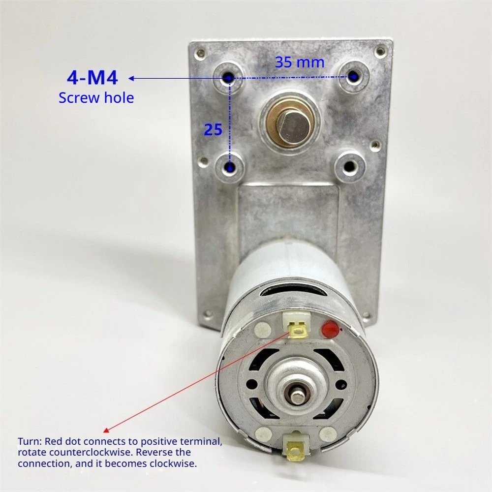 L‑Shape 555 Gear Motor Reverse Shaft 60GF Gearbox DC12V 32:1 Gear Ratio 110RPM No‑load Speed 270mA No‑load Current Gear Motor