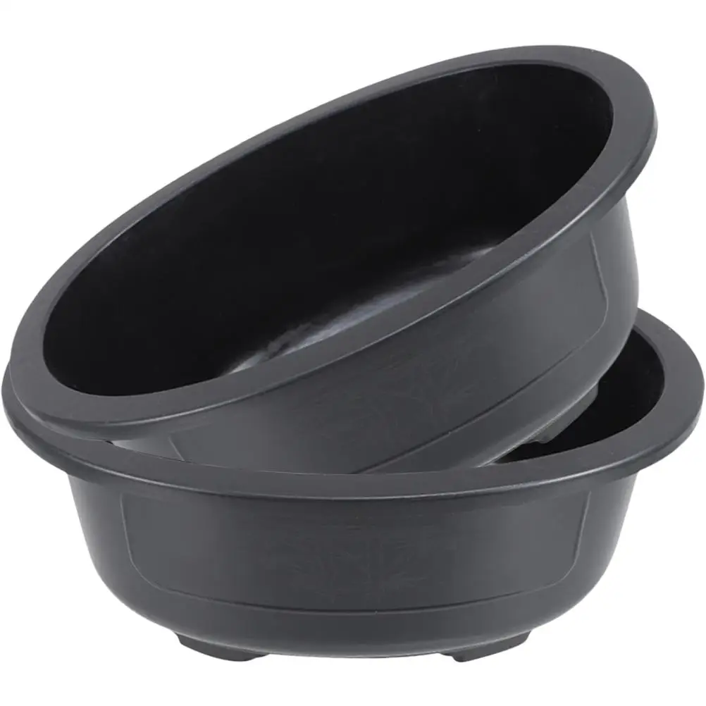 

2 Pcs Large Flower Pot Oval Bonsai Planter Plastic Nursery Pot for Balcony Decorative Plant Container