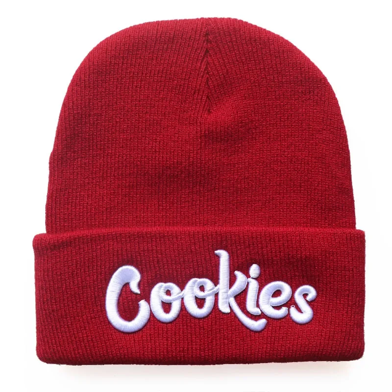 Trendy Men Women Knitted Hat Fashion Cookies Pattern Embroidery Ski Warm Winter Beanie Skullies Cap