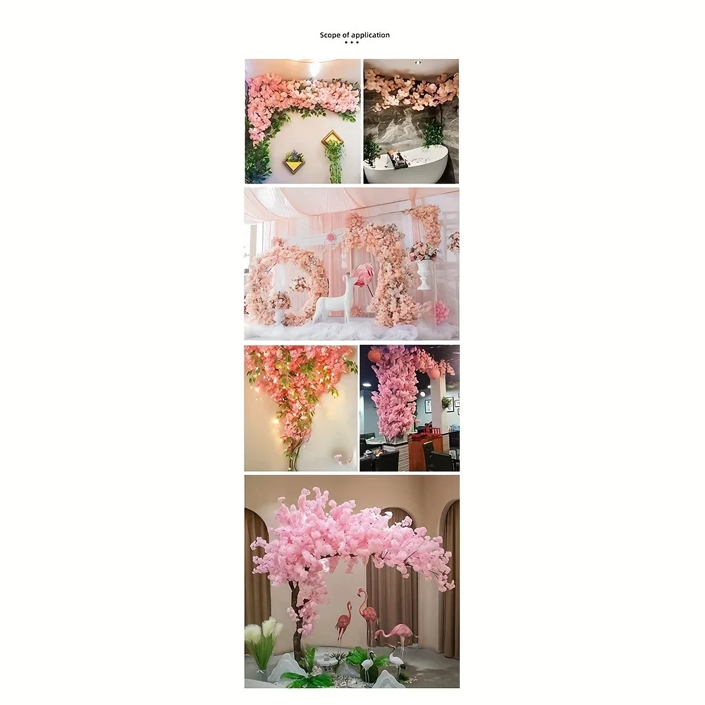 Künstliche Kirschblüte, rosa, weißer Kirschbaum, Seidenblume, Frühlingskirsche, DIY Bonsai-Bogen, Hochzeit, Requisiten, Heimdekoration – Detail 2