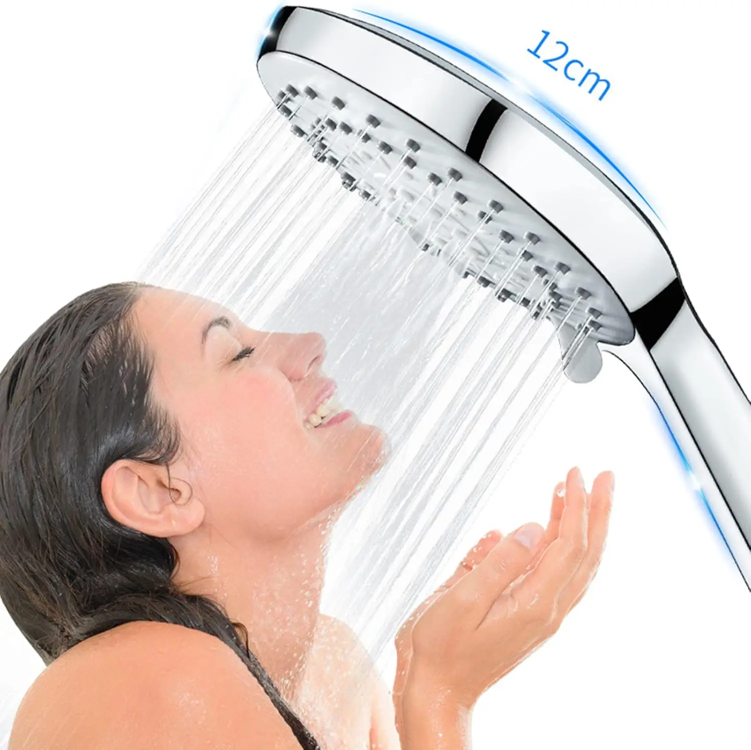High Pressure Handheld Shower Head with Powerful Shower Spray Against Low Pressure Water Supply Pipeline, Multi-Functions