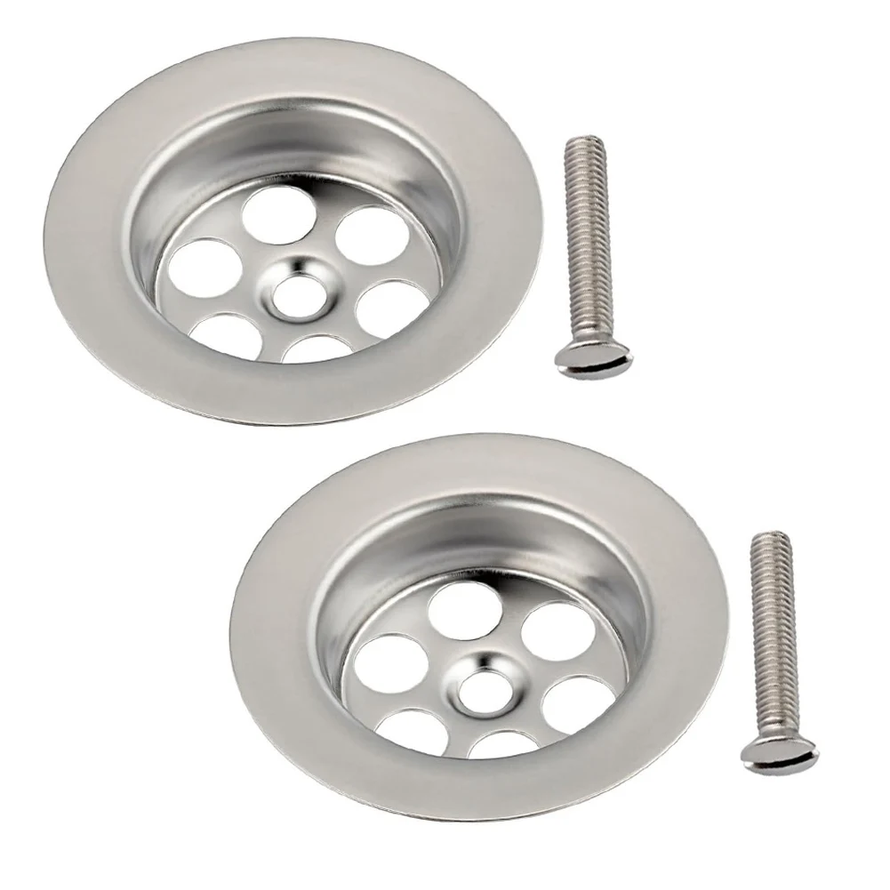 2Pcs/Set Stainless Steel Sink Strainer With Screw Bathtubs Bath Hole Spare Replacement Kitchen Bathroom Basin Accessories