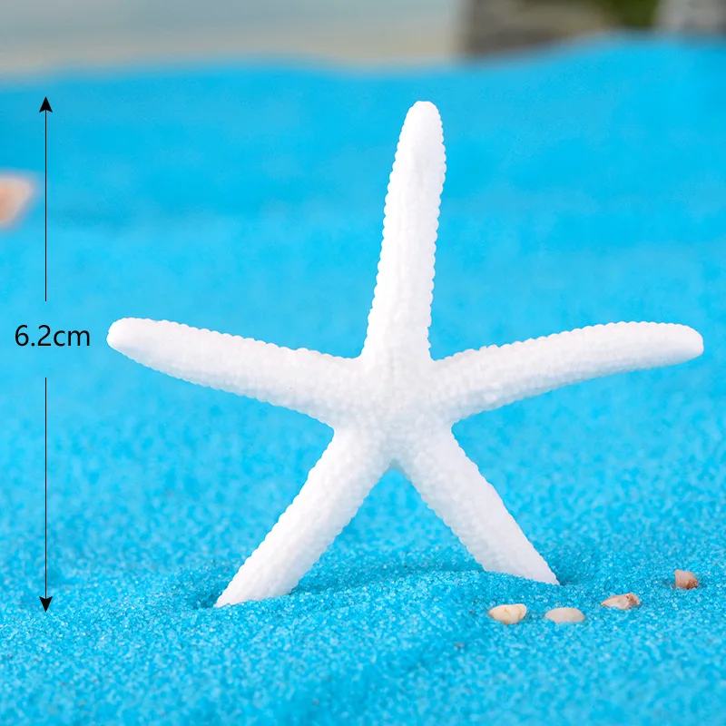 5PCS Artificial Starfish Sea Star Resin Ornament Aquarium Decoration Beach Decor Nautical Home Decor Beach Wedding Decor Random