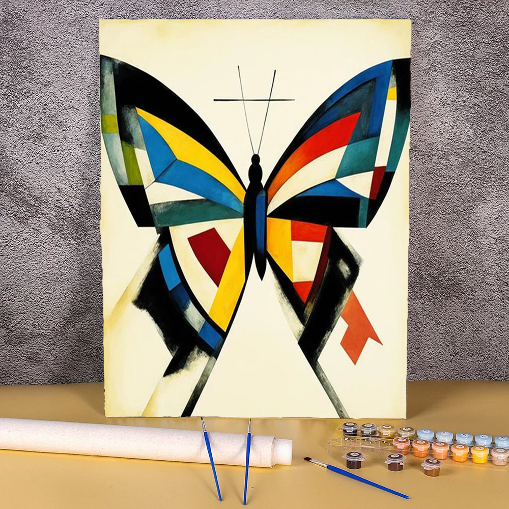 Acrylic Painting By Numbers Frameless Picture Drawing Anime Figures Picture Paint Home Decor For Adults Kids Cartoon Butterfly