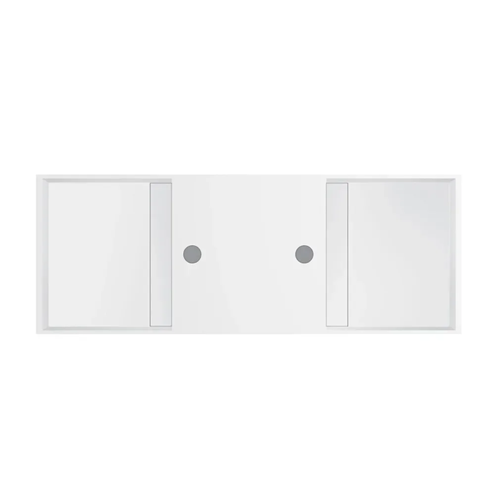 Modern Rectangular Wall-mounted Solid Surface Bathroom Basin Ceramic Marble Drain Polished Fitting For Apartment Installation