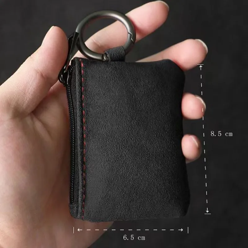 Car Key Bag Alcantara Suede Coins Wallet Mini Card Pouch General Accessories