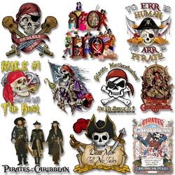 Pirates of the Caribbean Disney Movies Heat Transfer Printings Iron on Transfers for Kids’ clothes DIY Appliques