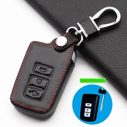 3 Button leather key fob shield cover case for toyota camry corolla avalon rav4 land cruiser remote car key holder protector