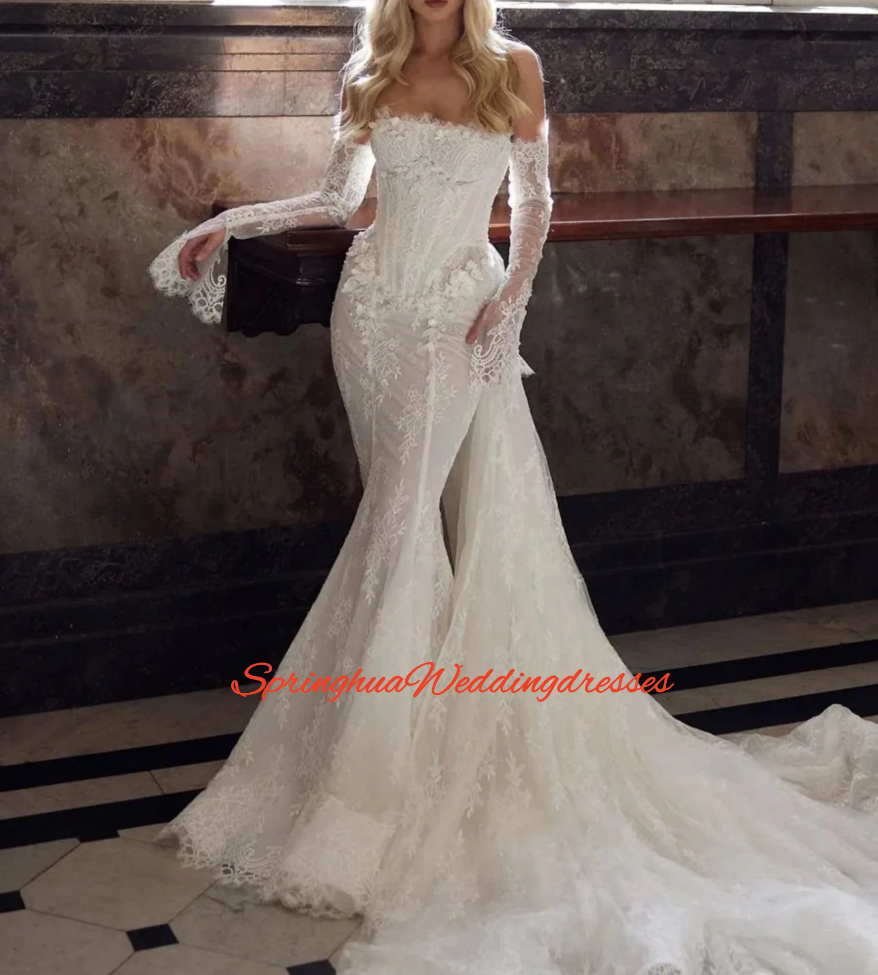 

Customized Elegantes Sexy Vestidos De Novia Lujo Encaje Corte Desmontables Curvy Corset Wedding Dress vestidos de