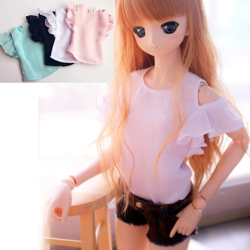 

G10-095children toy DD bjd sd 1/3 msd 1/4 1/6 doll's props Accessoriess clothes Off-the-shoulder chiffon top 1pcs