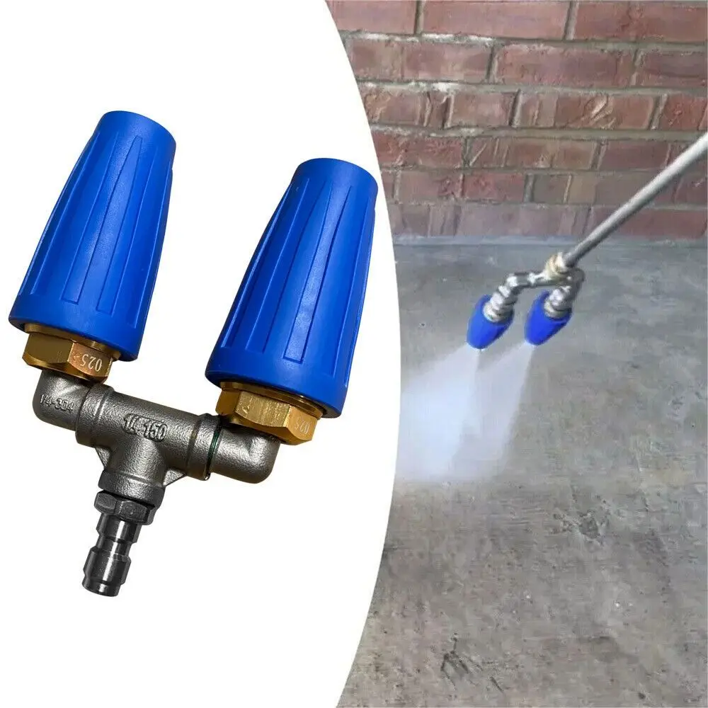 

With1/4 Inch Dual Turbo Nozzle Rotate Blue Quick Connect Nozzle 4000PSI 4-6GPM Pressure Washer Nozzle Washer Turbo Nozzle