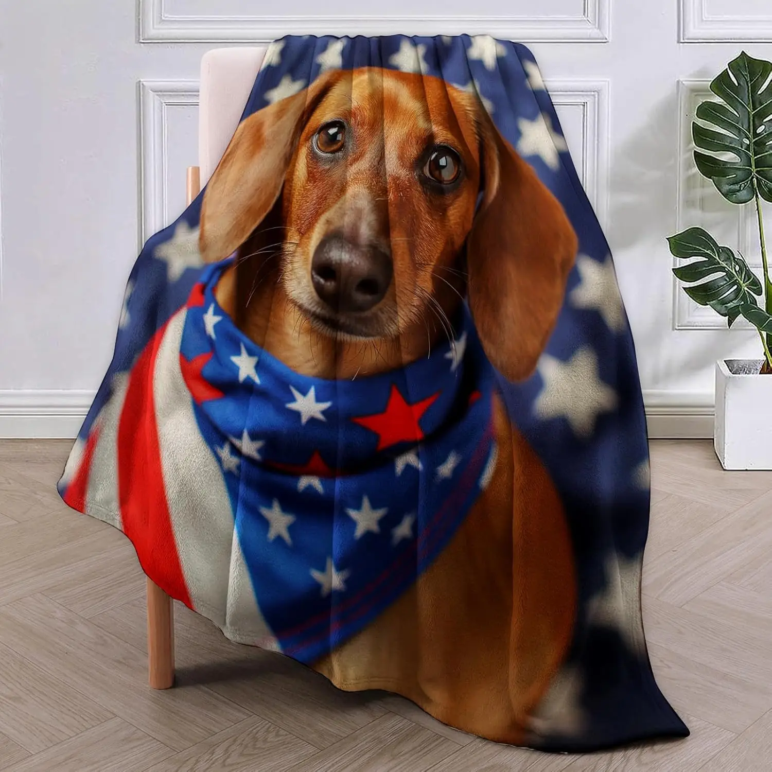 Dachshund Adults Soft Warm Lightweight Cozy Flannel Cute Animal Wiener Dog Throw Blankets for Bed Sofa Couch Living Room Decor