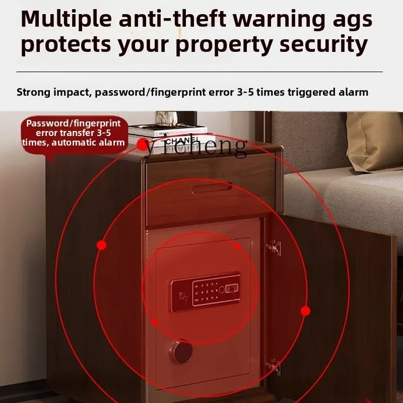X-28  solid wood insurance bedside table integrated with lock household multi-functional locker bedside safe box