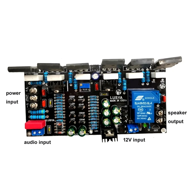 Upgraded Version 300W Tube 2SC5200+2SA1943 5200 1943 20V-90V Mono Channel HIFI High Power Audio Amplifier Finished Board