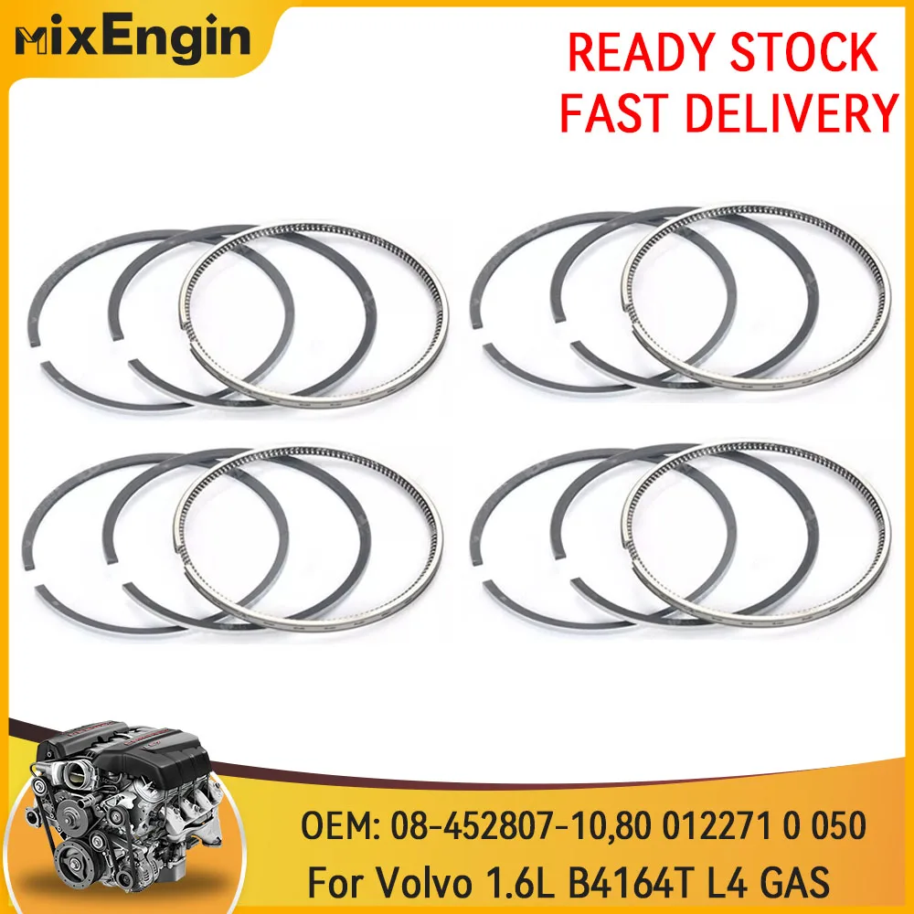 

Engine Piston Ring Kit Fit 1.6 L For Volvo V60 S60 V70 XC60 B4164T B4164T2 Ford Focus Kuga 1.6L L4 GAS 09-20 08-452807-10