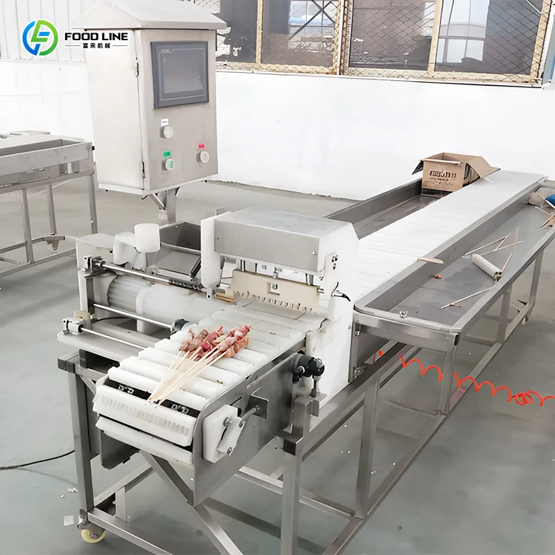 

Cost Effective Stainless Steel Bamboo Iron Skewer BBQ Meat Chicken Kebab Making Machine