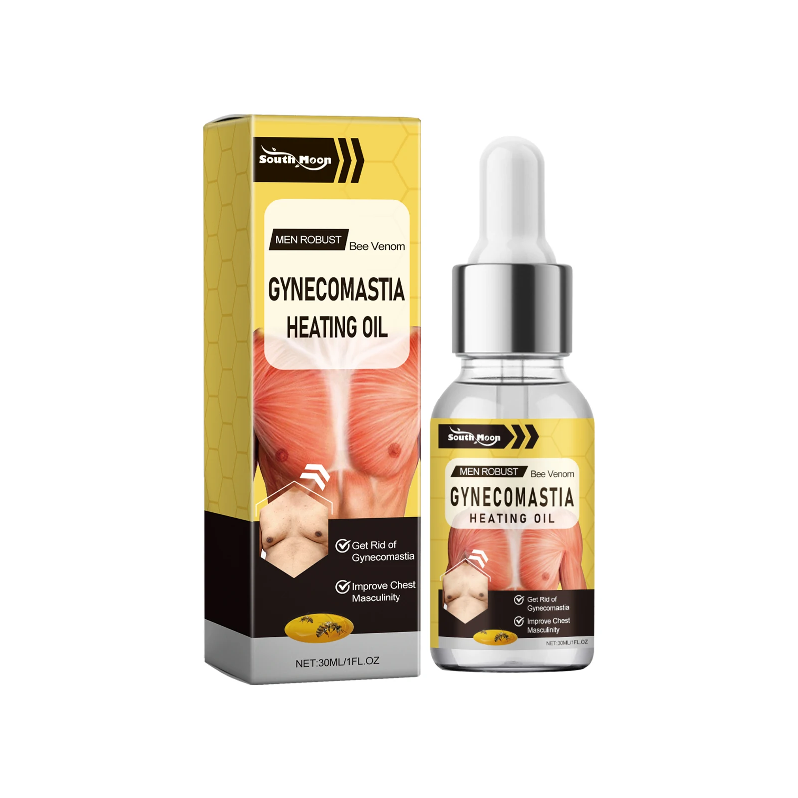 Men's Chest Muscle Care Essential Oil - Firming and Lifting Chest, Nourishing Skin Elasticity Care Oil