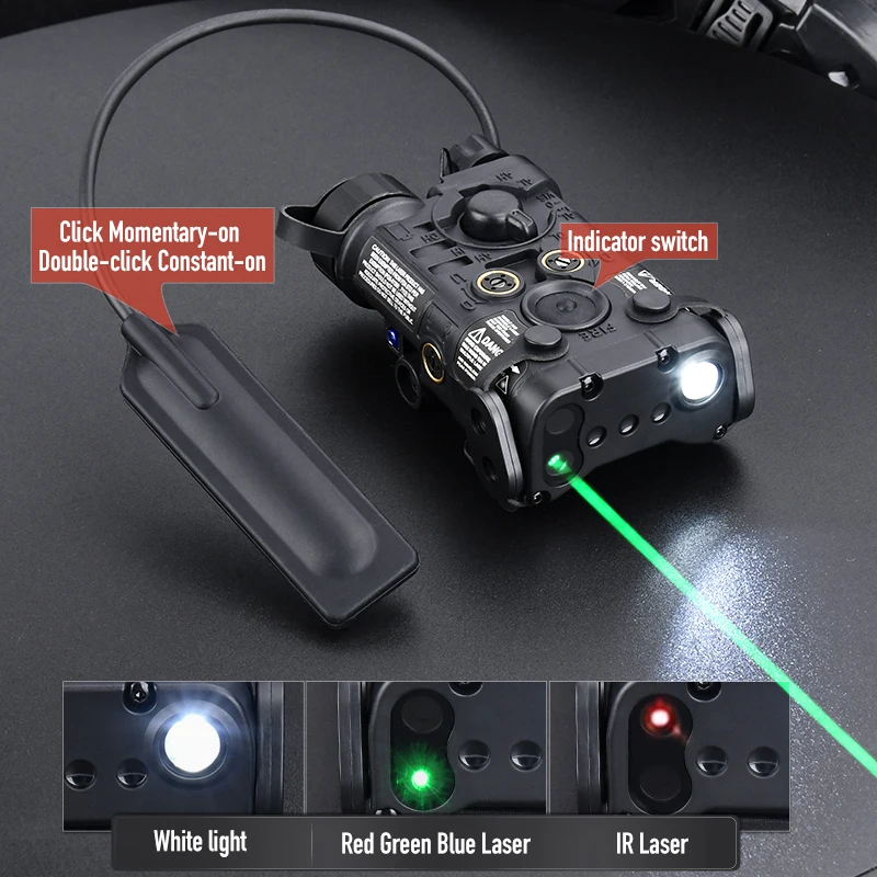 NGAL L3 Red Green Blue IR Laser Sight Tactical Airsoft Hunting Laser Box White LED Strobe VIS Laser Strobe Fit 20mm Rail view 5