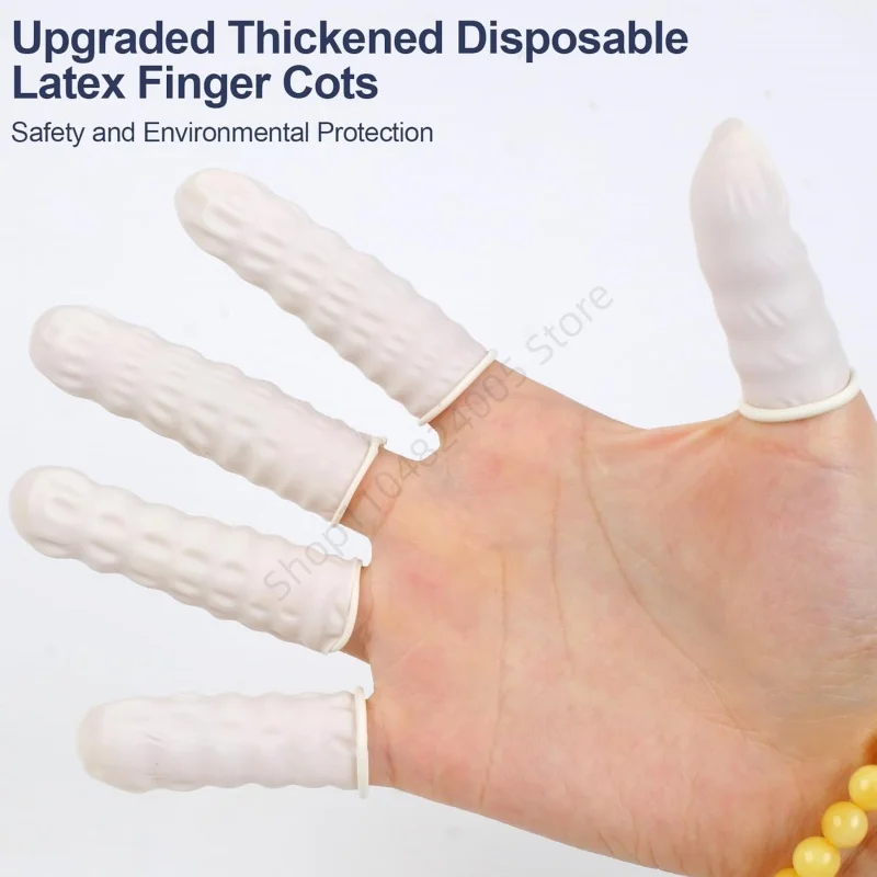 100pcs Disposable Fingertips Protector Gloves Natural Rubber Non-slip Anti-static Finger Cot For Beauty Clean Massage Tool