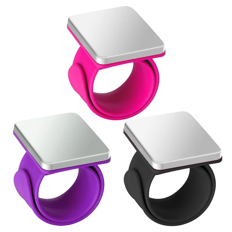 ABKU-3 PCS Magnetic Pin Cushion Wrist, Magnetic Sewing Pincushion, Magnetic Pin Holder Wristband For Sewing Braiding