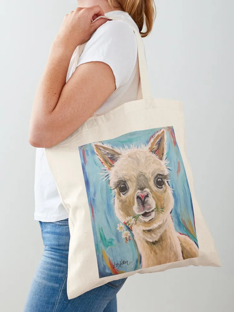 

Alpaca Art Tote Bag Handbags eco pack reusable grocery bags canvas bags