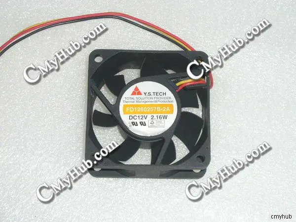 For Y.S.TECH FD126025HB FD1260257B-2A NFD1260257B-1A DC12V 0.18A 2.16W 6025 6CM 60MM 60X60X25MM 3pin Cooling Fan FD126025HB