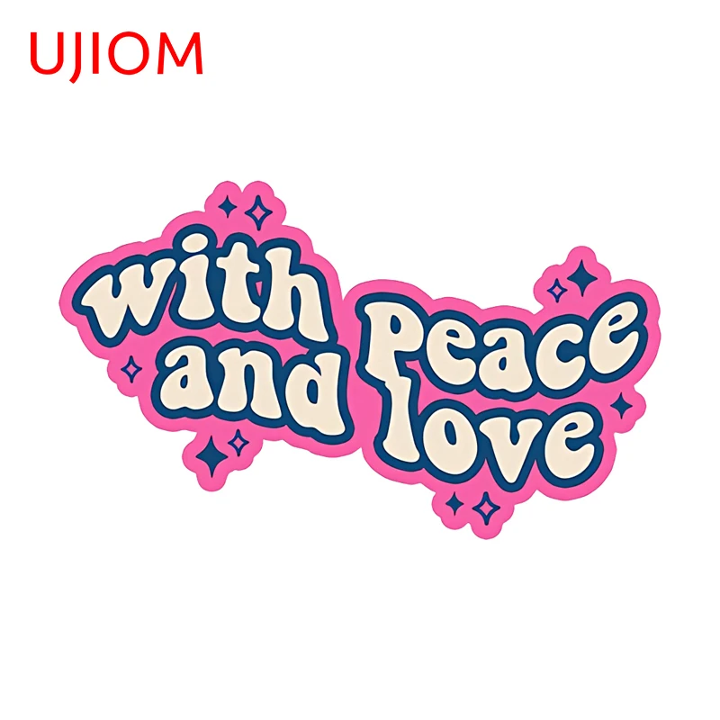 UJIOM Wandaufkleber „Peace And Love“, Surfbrett, hochwertiger, wasserfester Vinyl-Aufkleber, passend für Laptop, Computer, Host, Skateboard