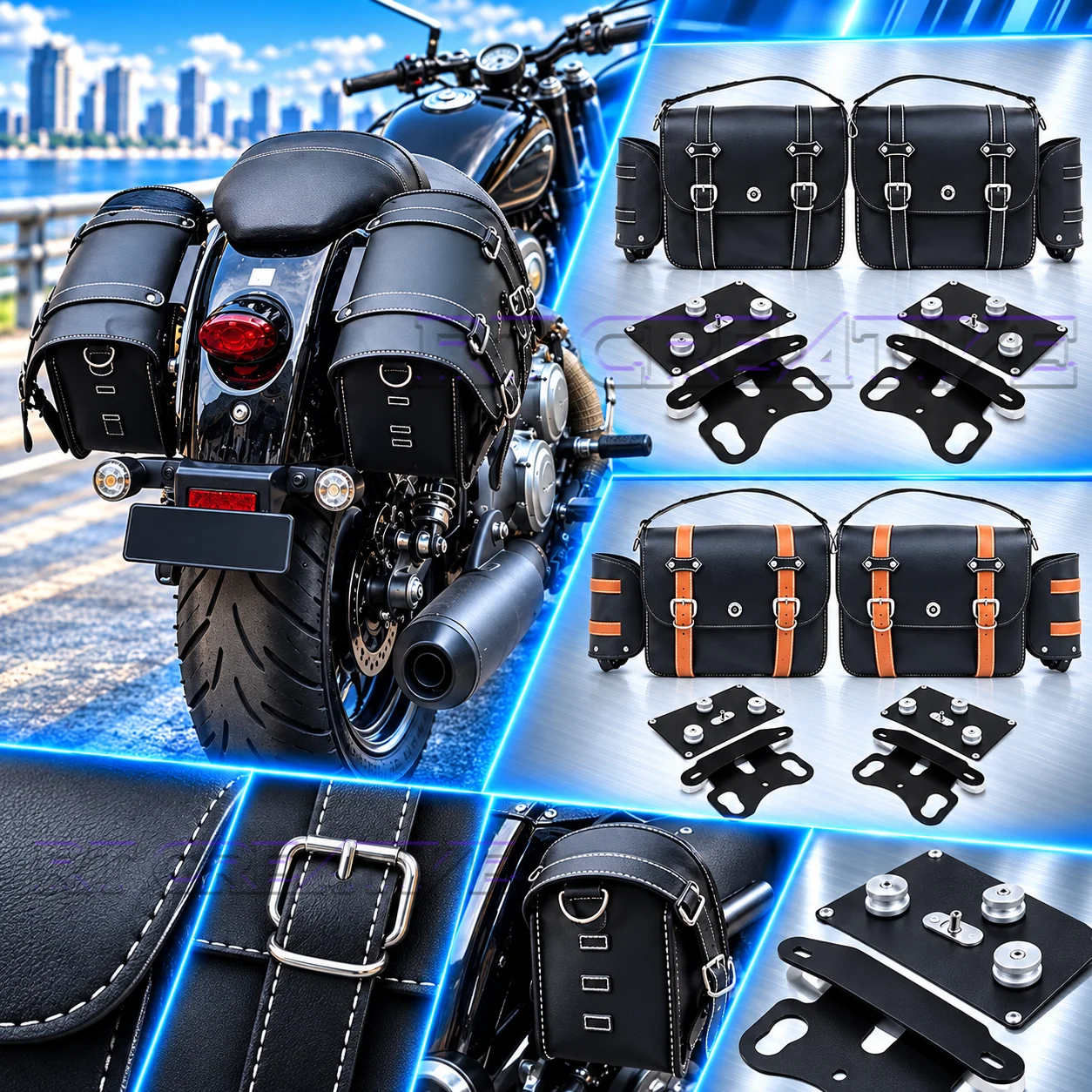 FIT FOR Keeway V Cruise125 V302C Saddle Bag & Luggage Rack Kit, Retro Side Storage Pannier Bag Support Bracket Accessories