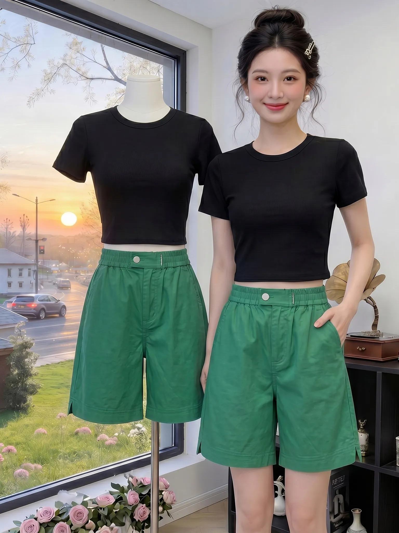 

Women's Summer Thin Quick Dry Sports Shorts High Waist Casual Pants Simple Versatile Five-Point Popular Trend This Year