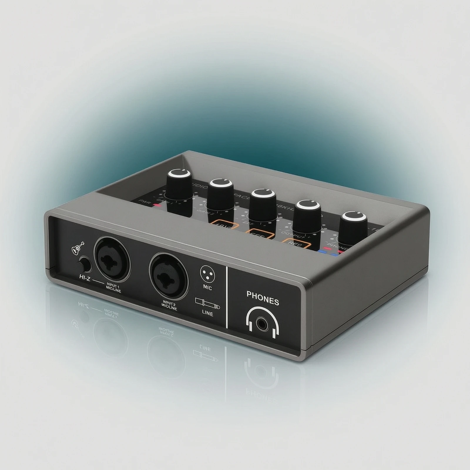 USB Audio Interface Compact Audio Interface with Phantom Power Mixer with Headphone Jack Direct Monitor for Musicians