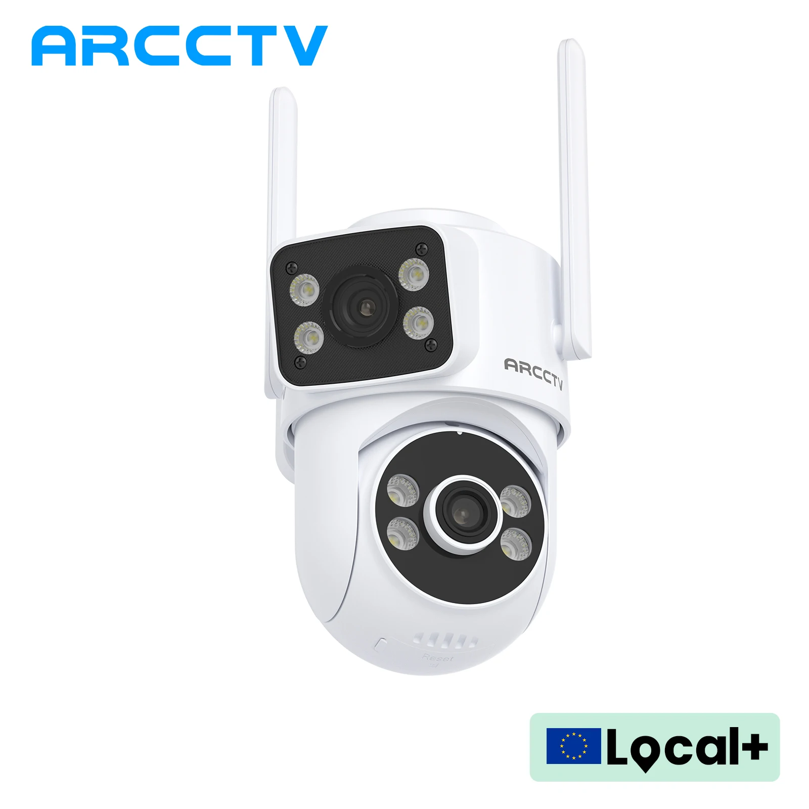 Caméra de surveillance WiFi ARCCTV 8MP 4K à double objectif HD, conversation bidirectionnelle, suivi automatique, caméra de sécurité extérieure, vision nocturne couleur