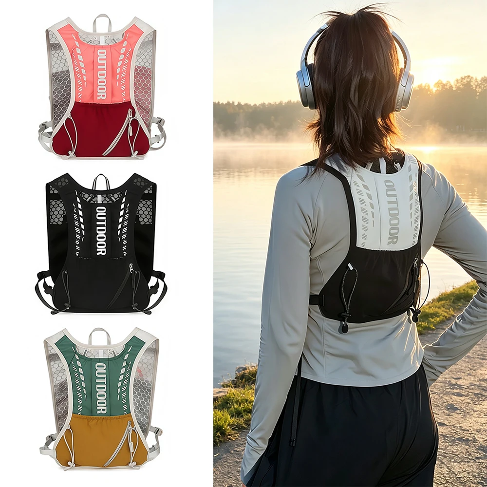1pcs Running Hydration Vest Reflective Cycling Backpack Bicycle Bags Outdoor Sport Climbing Hiking Road Bike Hydration Backpack