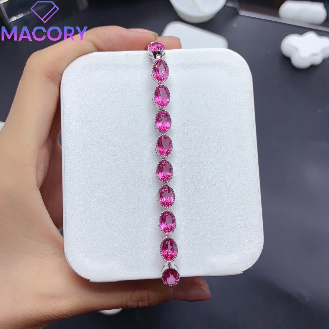 

925 silver certified natural Topaz bracelet female luxury jewelry free delivery gem Christmas wholesale female