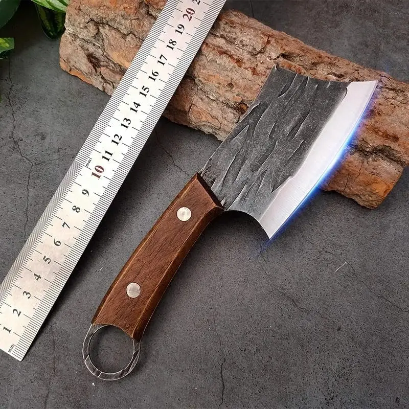 1pc Meat Cleaver Hand-Forged Kitchen Boning Knife Stainless Steel Slicing Fish Knife Wood Handle Meat Cleaver Chef Cooking Tools