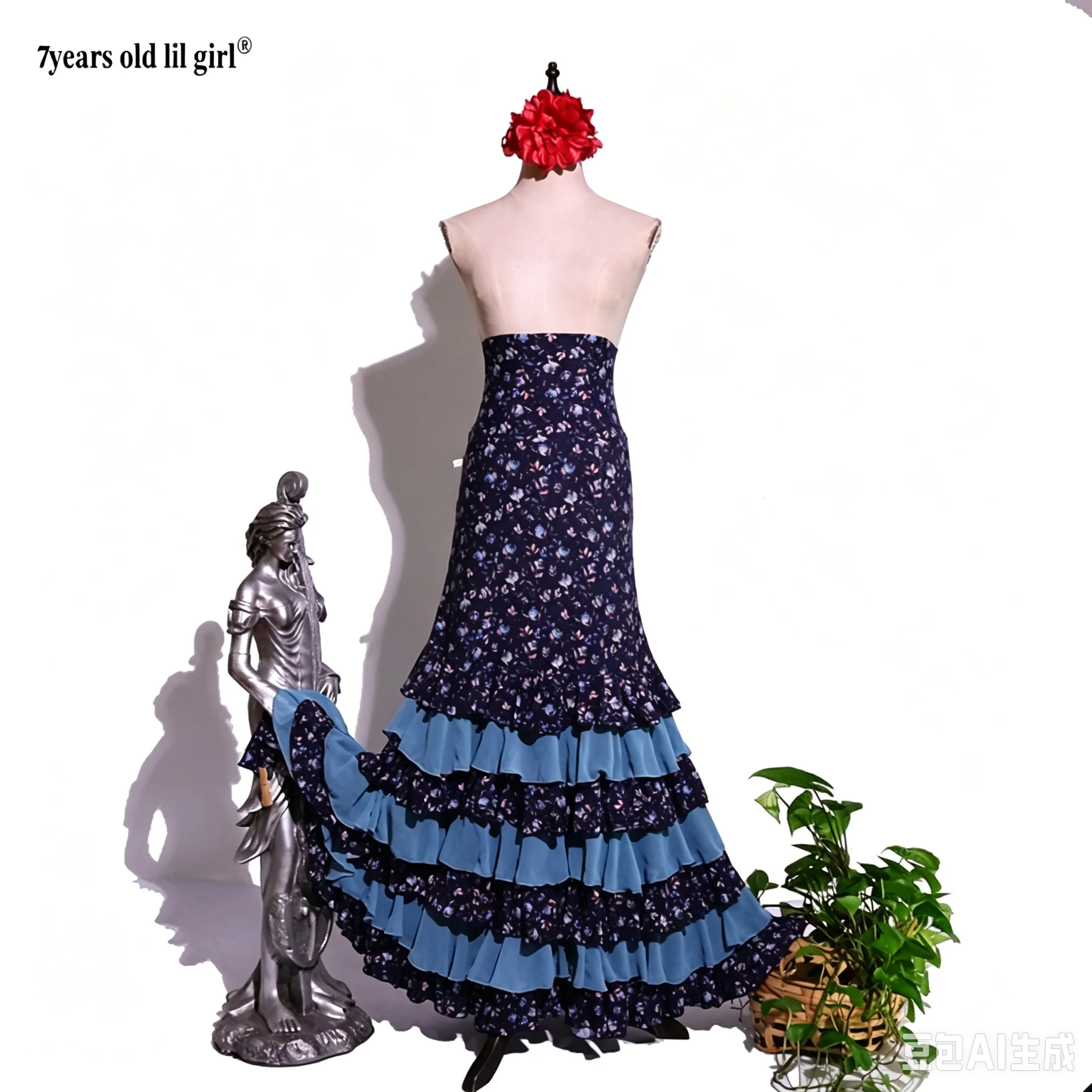 Vestido con volantes en la cadera para flamenco es una marca popular de ropa de baile DTT108