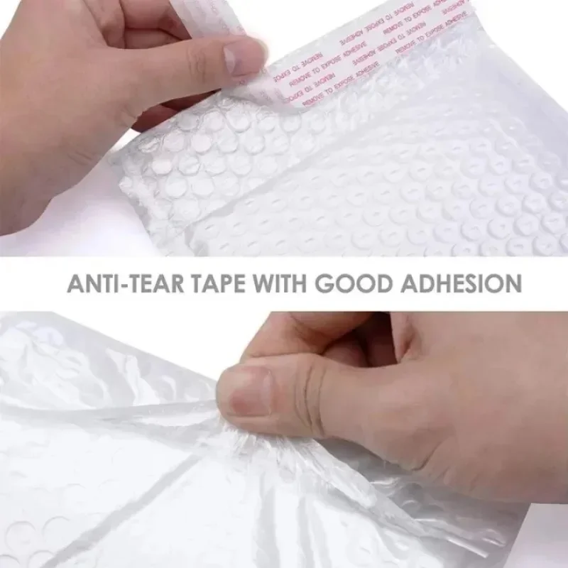 60/10Pcs White Bubble Envelopes Bag Adhesive Waterproof Foam Self Seal Packaging Bags With Bubble Mailing Bag Organizer Supplies