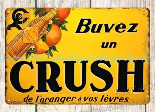 Orange Crush Soda Pop European metal tin sign cottage shops