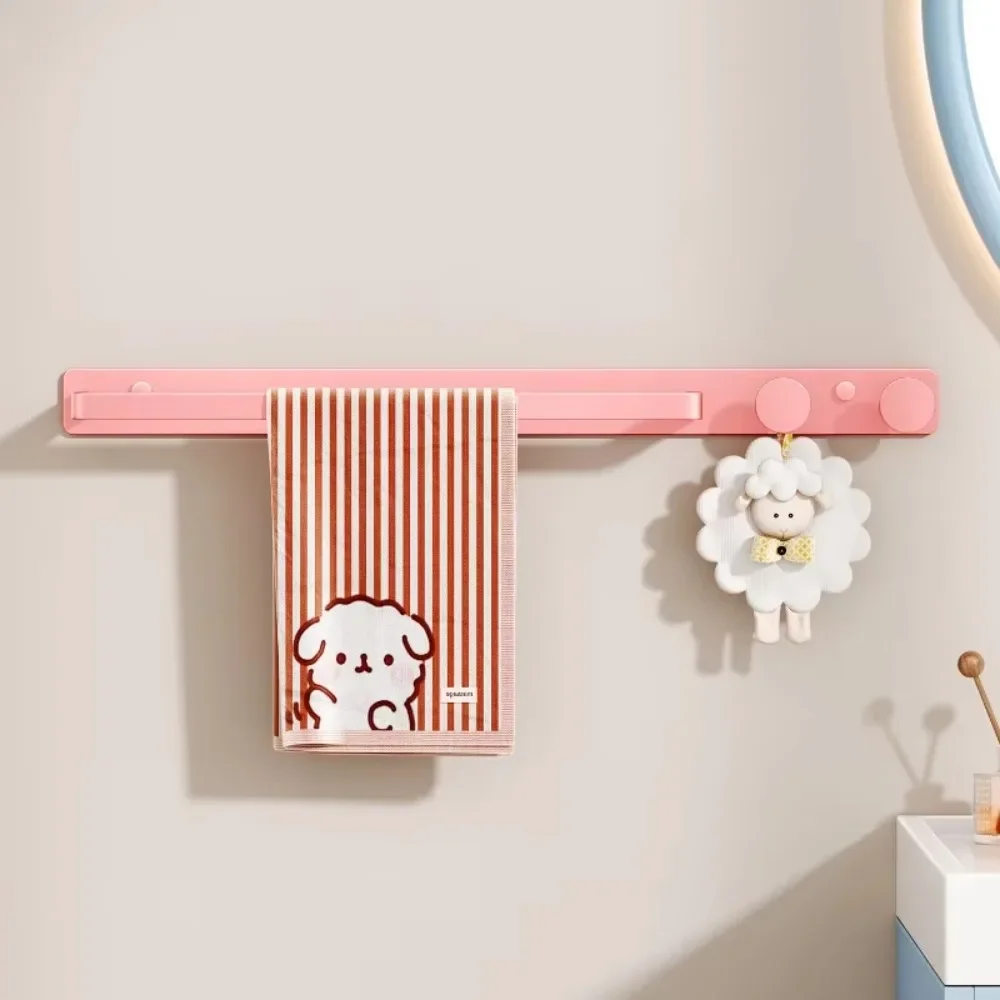Toallero Acero Inoxidable 304 Rosa, Soporte Pared Sin Taladro, Barra Individual Para Baño, Accesorio Para El Hogar