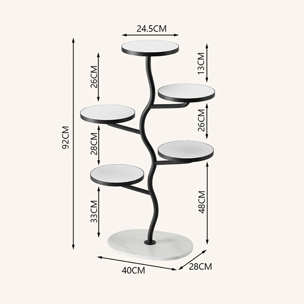 5 Tier Plant Stand Indoor, Multi-Layer Plant Stands For Indoor Plants, Interleaved Branch Design Plant Shelf Corner Flower Stand