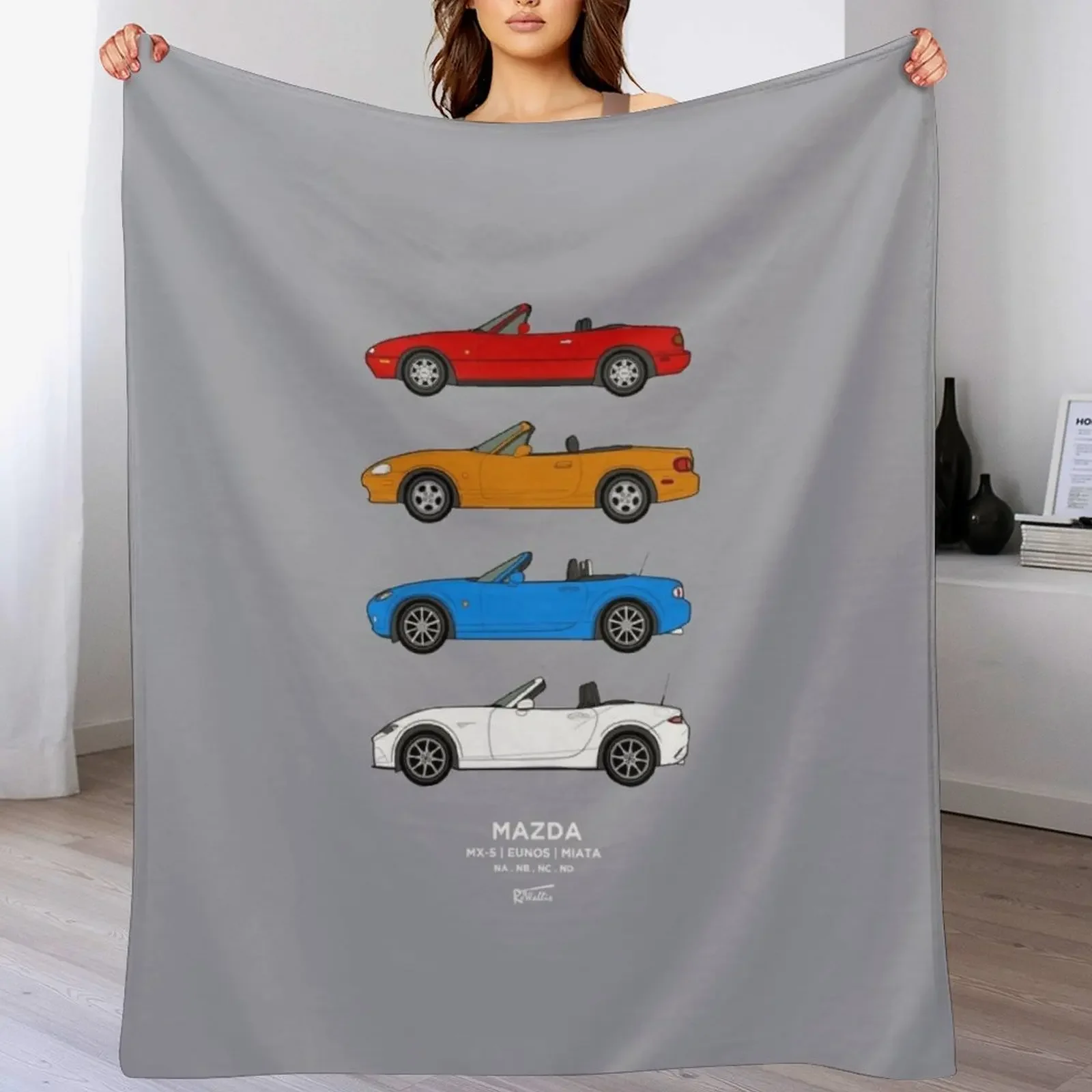 MX-5 / Miata / Eunos Classic Car Collection Throw Blanket Tourist anime Bed linens Bed Blankets