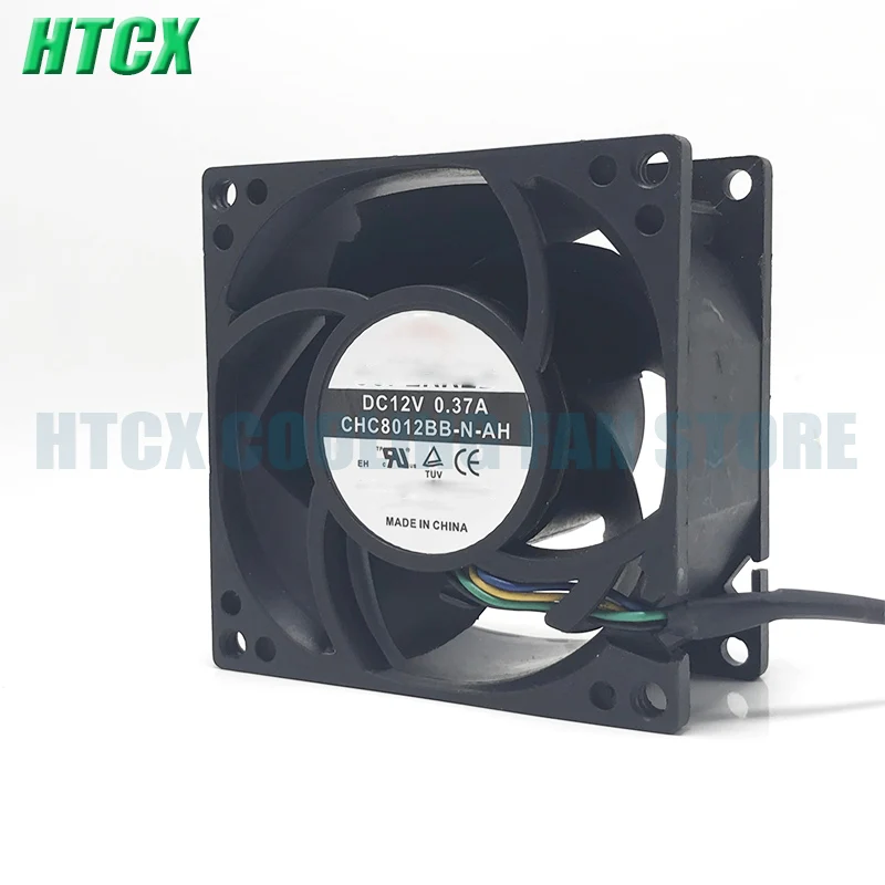 New CHC8012BB-N-AH 8038 12V 0.37A 4-wire PWM Temperature Control Box Fan