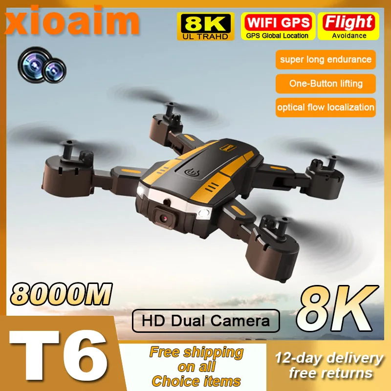 

For Xiaomi T6 Drone 8K HD Dual Camera Obstacle Avoidance Remote Control Aircraft Aerial Photography Four Axis Aircraft Drone